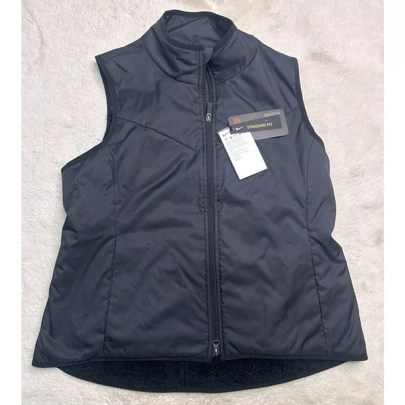Nike Synthetic Fill Reversible Faux Fur Golf Vest CK5866-010 women Medium Black - Picture 5 of 8